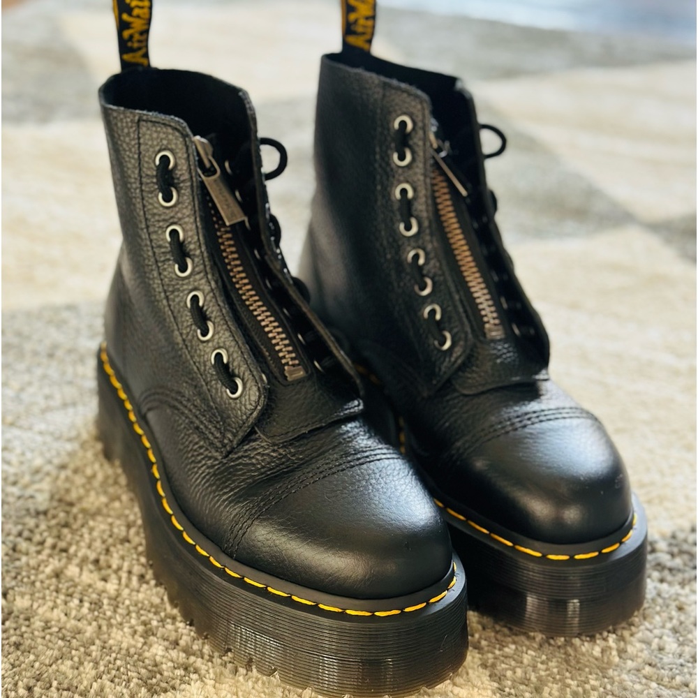 Dr. Martens women Sinclair Milled Nappa platform boot.